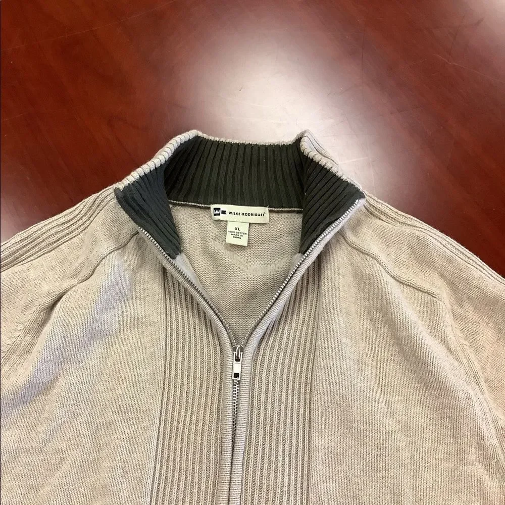 Wilke Rodriguez Tan Zip Up Sweater sz XL
